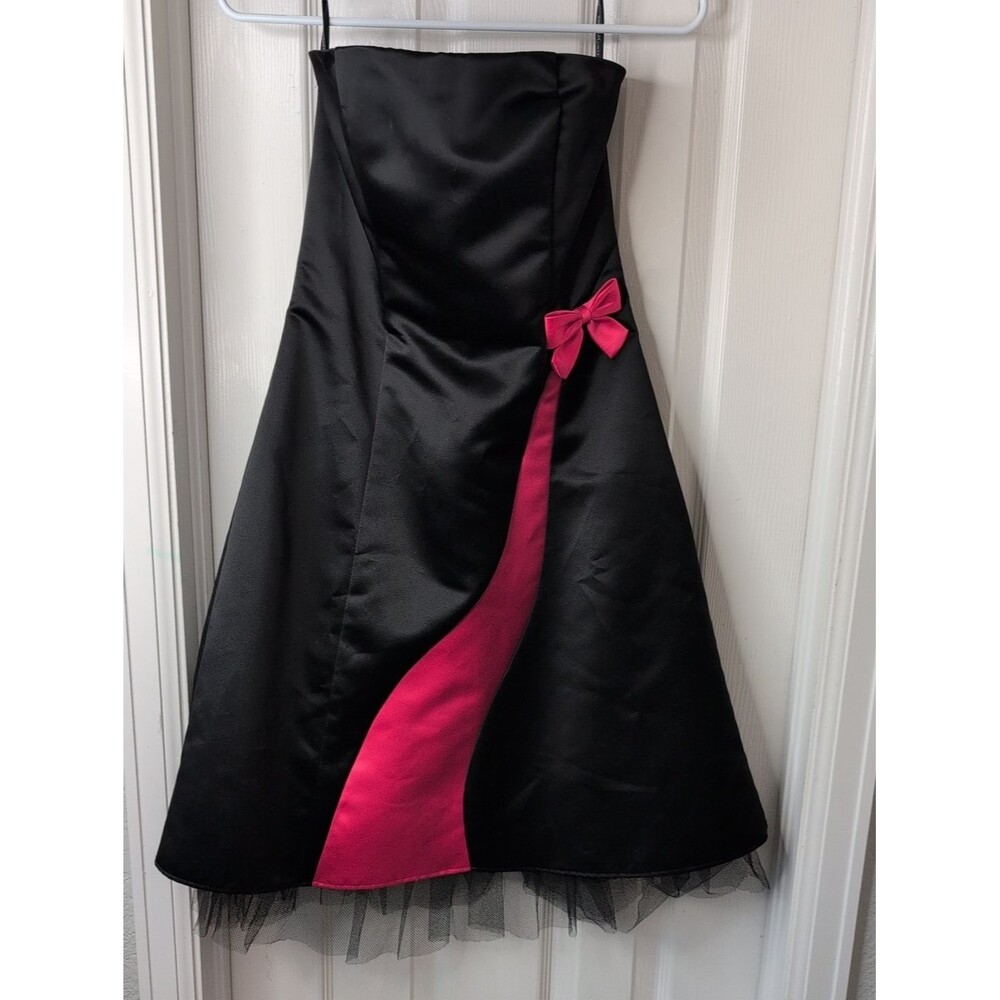 Jessica McClintock Vintage 80s Prom Black Strapless Dress Size 5/6